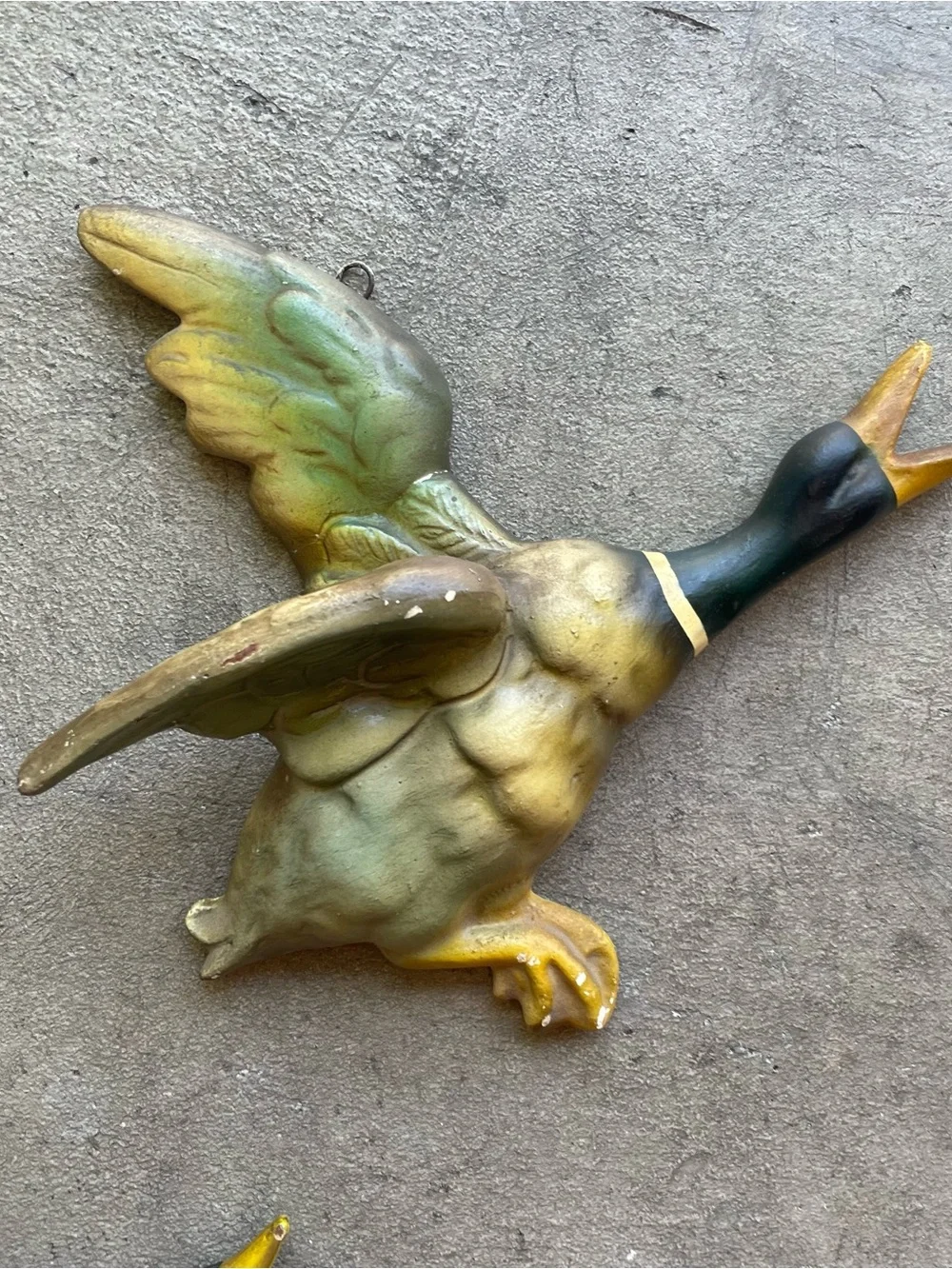 Vintage Devon Ware Kahane Painted Chalkware Wall Ducks 1950's